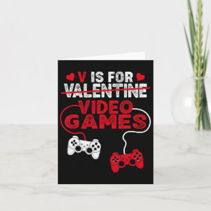 Cartão V É Para Videos games Gamer Boys Men