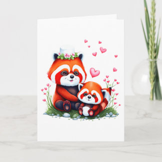 Cartão V Valentim do panda fofo
