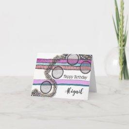 Cartão Vá com o fluxo, abstrato, seu nome, aniversário