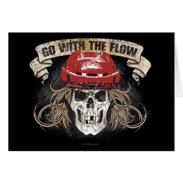 Cartão Vá com o vermelho do fluxo (cabelo do hóquei) (Frente Horizontal)