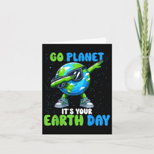 Cartão Vá Planet É Seu Dia Da Terra Cortado Dabbing Earth