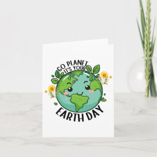 Cartão Vá Planeta É Seu Dia da Terra 2025 Professor Crian