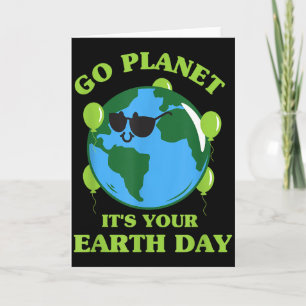 Cartão Vá Planeta É Seu Dia Da Terra Engraçado Fofo Dia D
