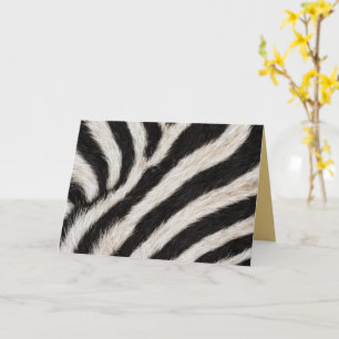 Cartão Vá Selvagem Listra de Zebra Preto Branco Faux Fur