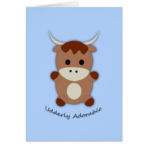 Cartão Vaca Adorável Idosa