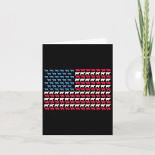 Cartão Vaca Bandeira Americana Novilha EUA 4 De Julho Faz