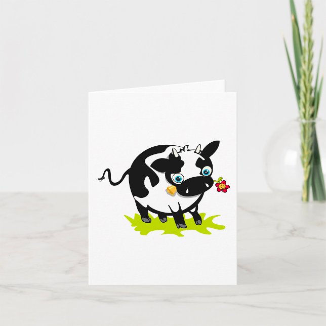 Cartão Vaca Com Uma Flor (Criador carregado)