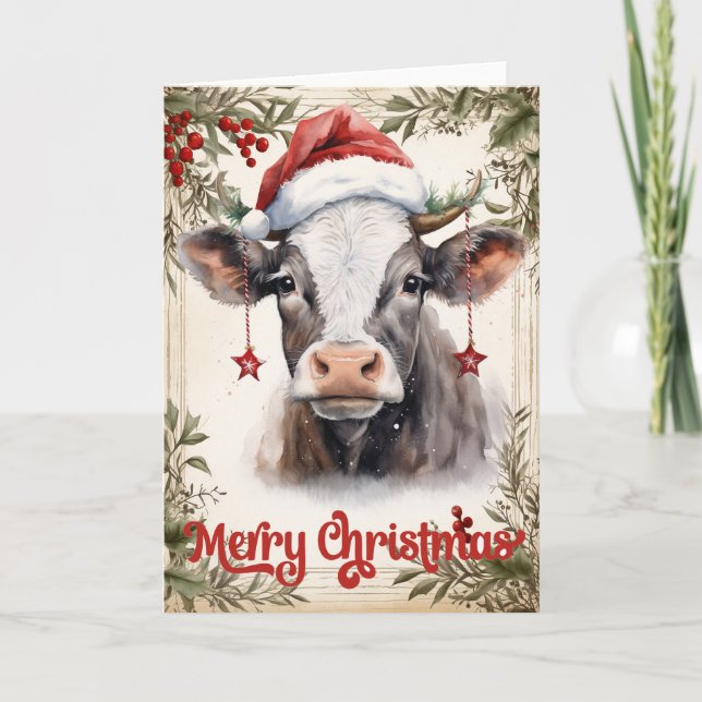 Cartão Vaca de Natal (Frente)