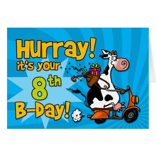 Cartão vaca do patinete do BD - 8 (Frente Horizontal)