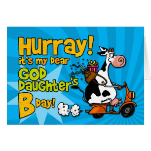 Cartão vaca do patinete do BD - goddaughter