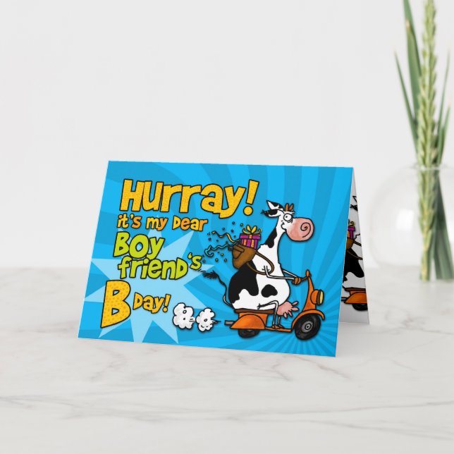 Cartão vaca do patinete do BD - namorado (Frente)