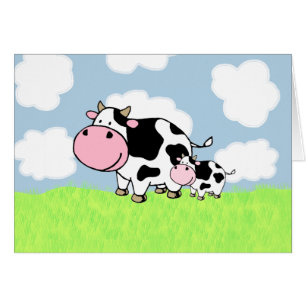 Cartão Vaca e bebê