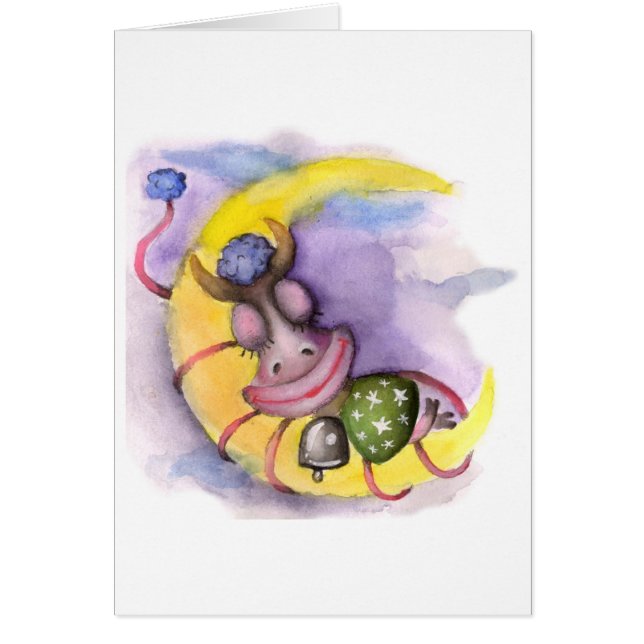 Cartão Vaca e lua (Frente)