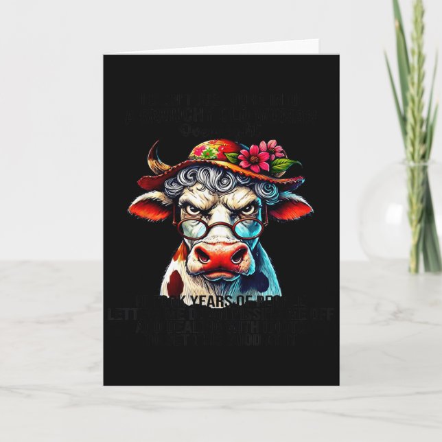 Cartão Vaca Não Me Transformei Em Uma Velha Mal-Humorada  (Frente)