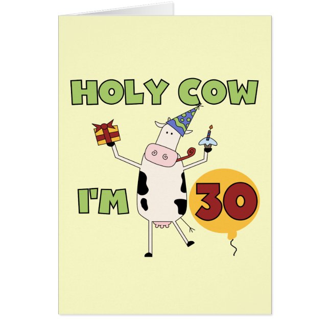 Cartão Vaca santamente eu sou 30 camisetas e presentes (Frente)