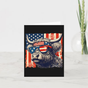 Cartão Vaca Sungles American Flag 4 De Julho Farmer