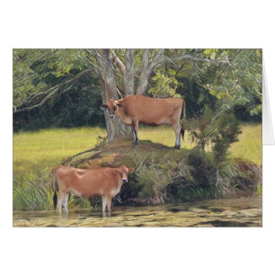 Cartão Vacas do país que permanecem legal