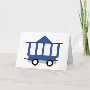 Cartão Vagão Ferroviário do Icon do Carro Azul