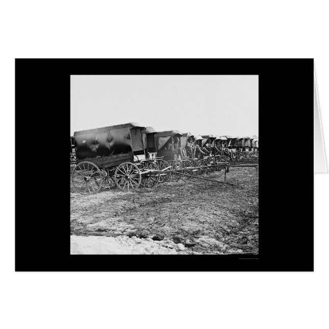 Cartão Vagões e motoristas de ambulância 1863 (Frente Horizontal)