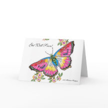Vai Bem Em Breve! Borboleta e Flores