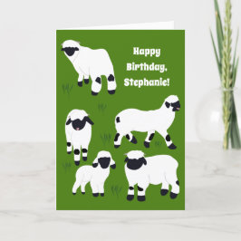 Cartão Valais Blacknose Sheep Personalizado Aniversário