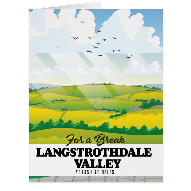 Cartão vale de Langstrothdale Yorkshire Dales (Frente)