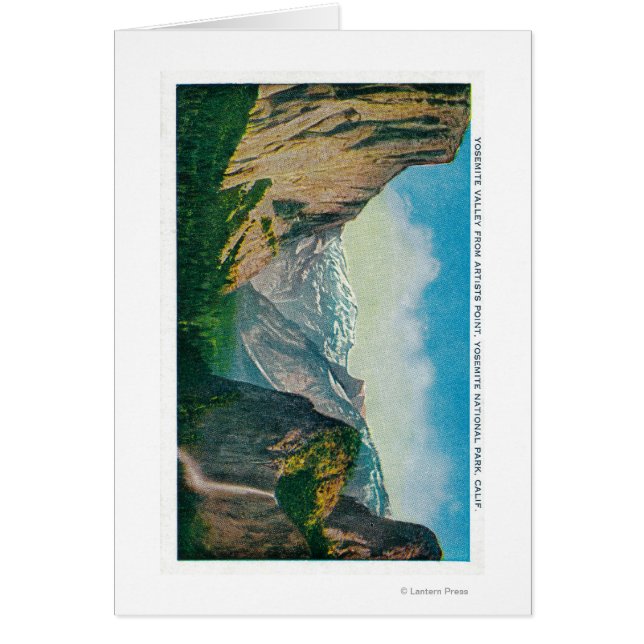 Cartão Vale de Yosemite do Ponto de Artista (Frente)