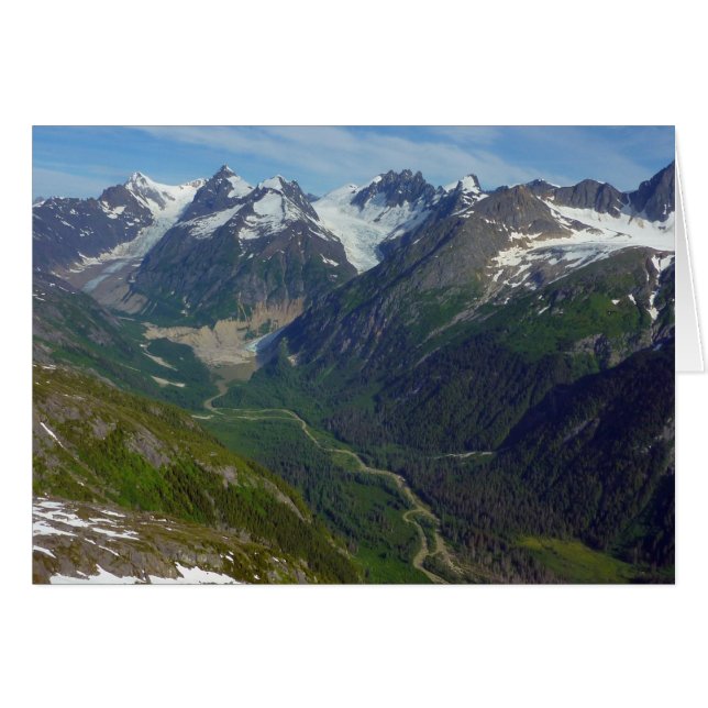 Cartão Vale do Glacier Cerrado no Alasca (Frente Horizontal)