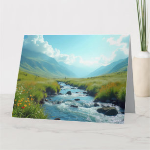 Cartão Vale Natureza ao ar livre Paisagem Calma Arte Pací