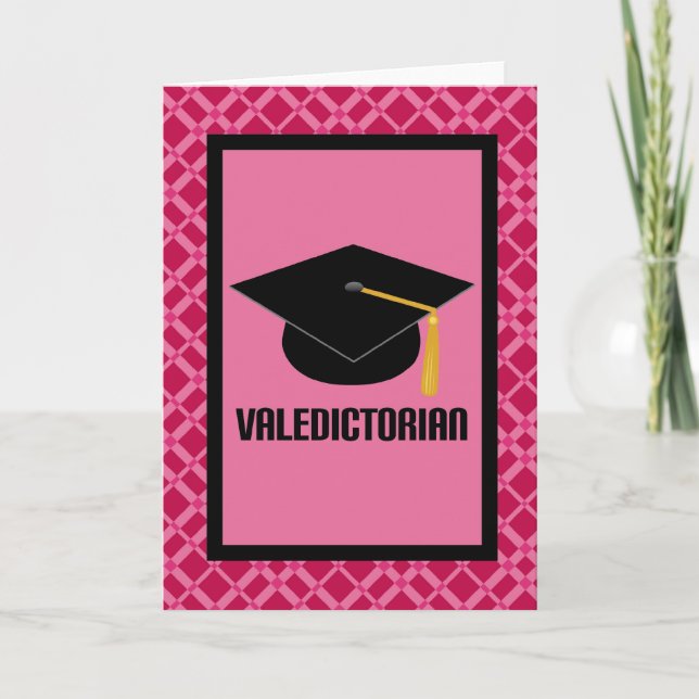 Cartão Valedictorian Graduation Card Gift with Grad Hat (Frente)