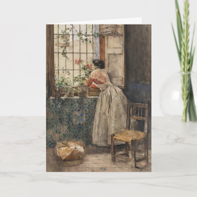 Cartão Valenciana a la Reja | Joaquín Sorolla (Frente)