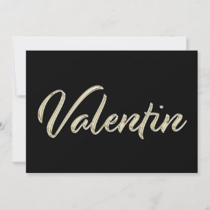 Cartão Valentin Name White gold Handwrite Karte
