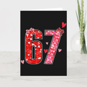 Cartão Valentine 67 Seis Sete Dito Engraçado Meme Viral
