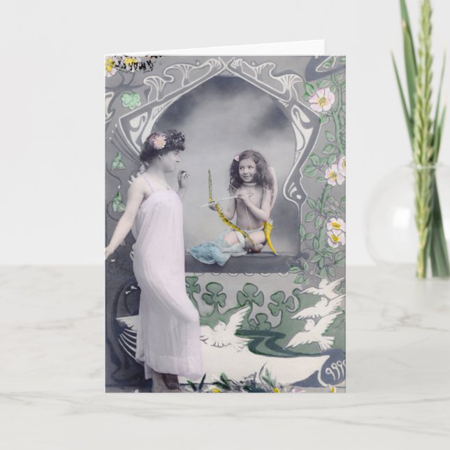 Cartão Valentine Art Nouveau de 1904 (Frente)