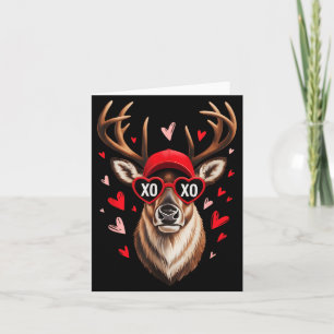 Cartão Valentine Buck Camo Deer Retro Caça Meninos Boné