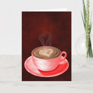 Cartão Valentine Cappuccino Art Heart