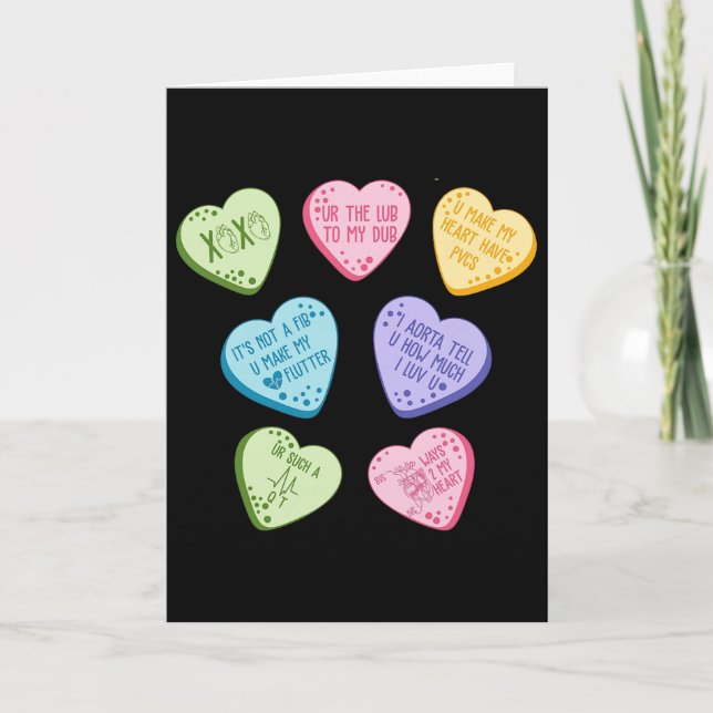 Cartão Valentine Cardiology Nurse Conversation Hearts Can (Frente)