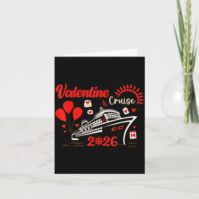 Cartão Valentine Cruise 2026 Funny For Couples Matching H (Frente)