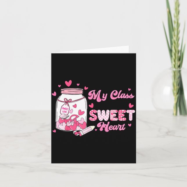 Cartão Valentine Cute Teacher My Cl Is Full Of Sweetheart (Frente)