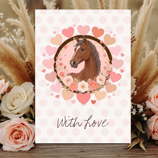 Cartão Valentine de Cavalo (Celebrate in style with this charming birthday invitation featuring a beautiful horse design. 
)