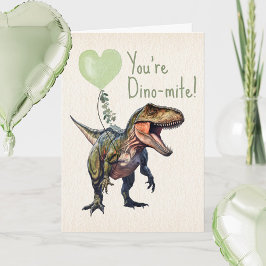 Cartão Valentine de Sala de Aula Dinossauro Dino-mite Ver
