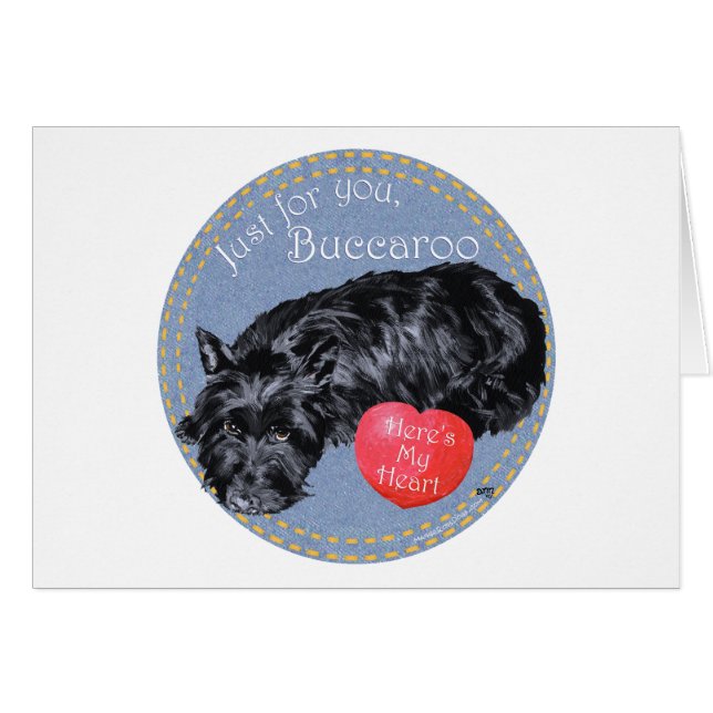 Cartão Valentine de Terrier Escocês (Frente Horizontal)