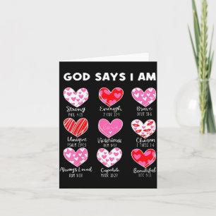 Cartão Valentine Deus Diz Eu Sou Menina do Coração Mulher