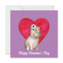 Valentine do Hipopótamo Fofo  