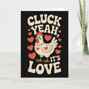 Cartão Valentine Engraçado Frango Fofo Cacareja Sim É Amo