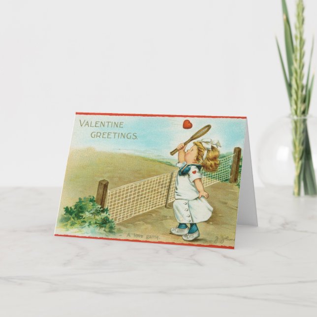 Cartão Valentine Excêntrico e Kitsch Temático de Tênis, c (Frente)