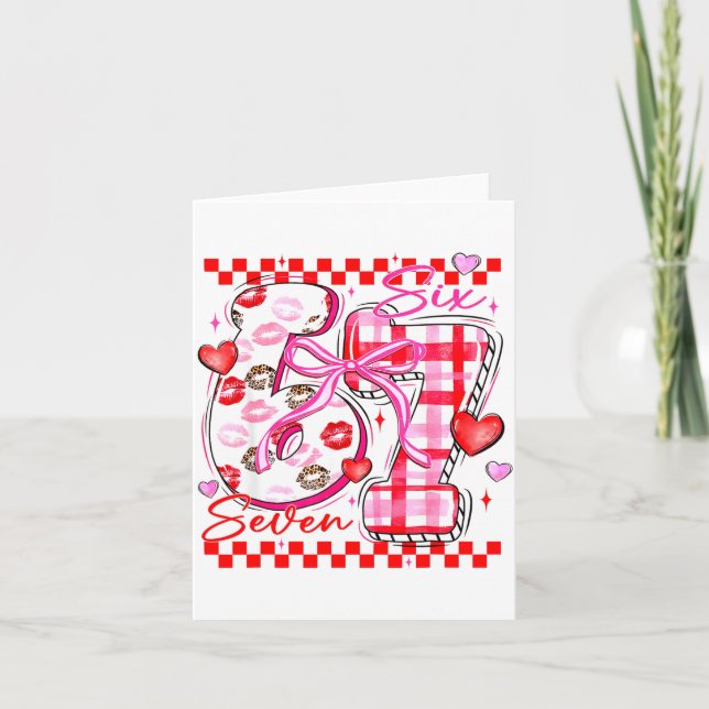 Cartão Valentine Funny Six Seven 6 7 Meme Slang Men Women (Frente)