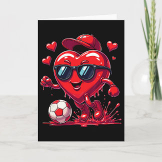 Cartão Valentine Futebol Coração Gotejamento Esporte Amor