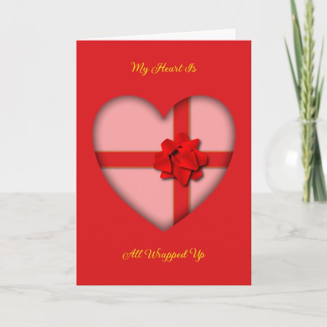 Cartão Valentine Heart Folded Greeting Card (Frente)