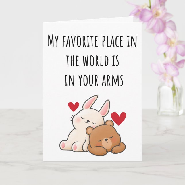 Cartão Valentine Meu Lugar Favorito No Mundo Dobrado (Orquídea)